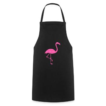 Flamingo Pink Bird Zoo Summer Holiday Gift - Cooking Apron - black - Front - AI Model Male 185 dark (185cm)