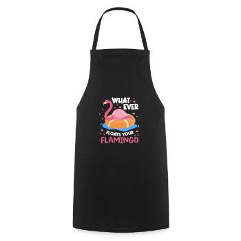 Flamingo Pink Bird Zoo Summer Holiday Gift - Cooking Apron - black - Front - AI Model Male 185 dark (185cm)