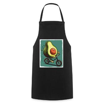 Avocado Bike Bike Abstract Vegetarian Vegan - Cooking Apron - black - Front - AI Model Male 185 dark (185cm)