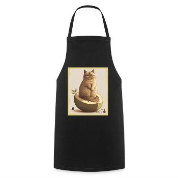 Katze Kätzchen Avocado Frucht Vegetarier Veganer - Kochschürze - Schwarz - Vorne - AI Model Male 185 dark (185cm)