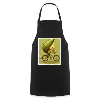 Avocado Bike Bike Abstract Vegetarian Vegan - Cooking Apron - black - Front - AI Model Male 185 dark (185cm)