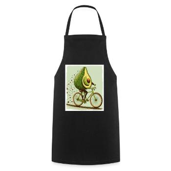 Avocado Fahrrad Bike Abstrakt Vegetarier Vegan - Kochschürze - Schwarz - Vorne - AI Model Male 185 dark (185cm)