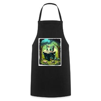 Lire les livres Livre Cat Fable Fantasy Saga - Tablier de cuisine - noir - Devant - AI Model Male 185 dark (185cm)