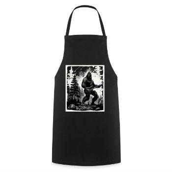 Big Foot Sasquatch Rock Gitarre Music Metal Grunge - Kochschürze - Schwarz - Vorne - AI Model Male 185 dark (185cm)