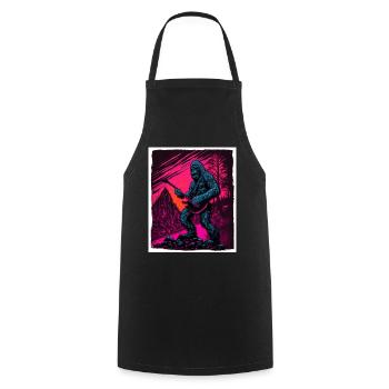 Big Foot Sasquatch Rock Guitare Musique Metal Grunge - Tablier de cuisine - noir - Devant - AI Model Male 185 dark (185cm)