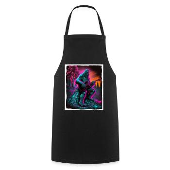 Big Foot Sasquatch Rock Guitare Musique Metal Grunge - Tablier de cuisine - noir - Devant - AI Model Male 185 dark (185cm)