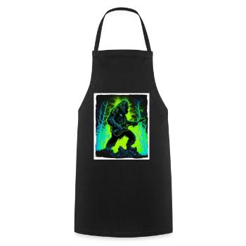 Big Foot Sasquatch Rock Guitare Musique Metal Grunge - Tablier de cuisine - noir - Devant - AI Model Male 185 dark (185cm)