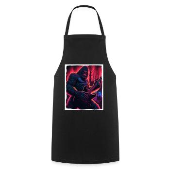 Big Foot Sasquatch Rock Guitare Musique Metal Grunge - Tablier de cuisine - noir - Devant - AI Model Male 185 dark (185cm)