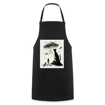 Cat Kitten Space Alien Planet Astronaut - Cooking Apron - black - Front - AI Model Male 185 dark (185cm)