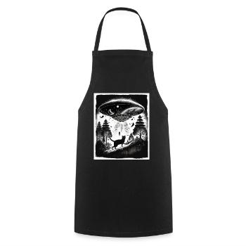 Cat Kitten Space Alien Planet Astronaut - Cooking Apron - black - Front - AI Model Male 185 dark (185cm)