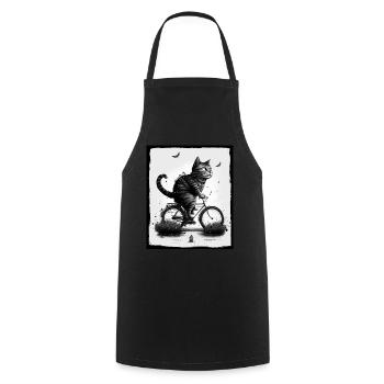 Cat Kitten Bike Bike Illustration abstraite - Tablier de cuisine - noir - Devant - AI Model Male 185 dark (185cm)