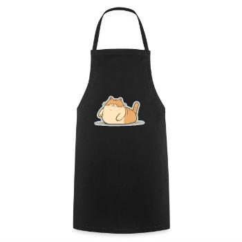 Big Cat Kitten Mignon Chat Sommeil Fatigué - Tablier de cuisine - noir - Devant - AI Model Male 185 dark (185cm)