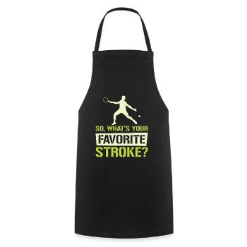Whats Your Favorite Stroke Tennis - Kochschürze - Schwarz - Vorne - AI Model Male 185 dark (185cm)