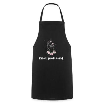 Manucure de salon de manucure | Détendez votre main - Tablier de cuisine - noir - Devant - AI Model Male 185 dark (185cm)