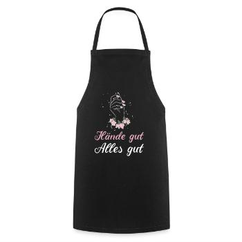 Hands good All good - Cooking Apron - black - Front - AI Model Male 185 dark (185cm)