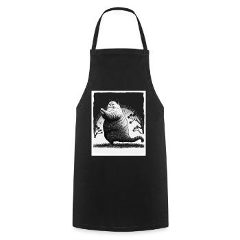 Cuddly Cat Yoga Meditation Meditate Grunge - Cooking Apron - black - Front - AI Model Male 185 dark (185cm)
