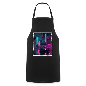 Vaporwave Aestethic Retro Japon Neon Emo Anime - Tablier de cuisine - noir - Devant - AI Model Male 185 dark (185cm)