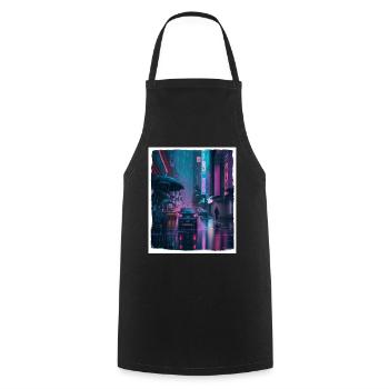 Vaporwave Aestethic Retro Japon Neon Emo Anime - Tablier de cuisine - noir - Devant - AI Model Male 185 dark (185cm)
