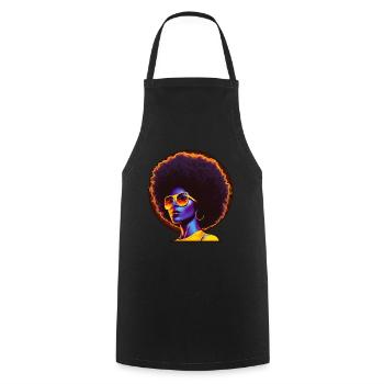 Afro Hair Retro Africa Queen Sunglasses Neon - Cooking Apron - black - Front - AI Model Male 185 dark (185cm)