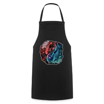 Japan Koi Fish Carp Japanese Cherry Blossom - Cooking Apron - black - Front - AI Model Male 185 dark (185cm)