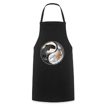 Japan Koi Fish Carp Japanese Cherry Blossom - Cooking Apron - black - Front - AI Model Male 185 dark (185cm)