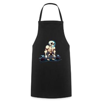 Soulevé de terre Skeleton Bodybuilding Sport Soulevé de terre - Tablier de cuisine - noir - Devant - AI Model Male 185 dark (185cm)