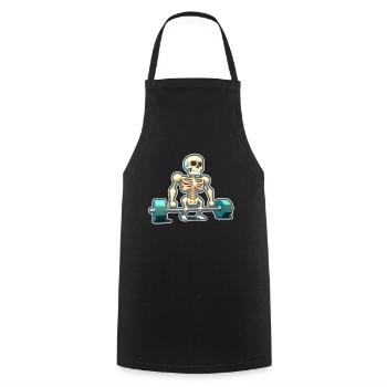 Soulevé de terre Skeleton Bodybuilding Sport Soulevé de terre - Tablier de cuisine - noir - Devant - AI Model Male 185 dark (185cm)