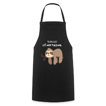 To Do List Nothing Sloth Sleepshirt - Cooking Apron - black - Front - AI Model Male 185 dark (185cm)