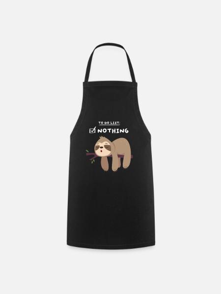 To Do List Nothing Sloth Sleepshirt - Tablier de cuisine - noir