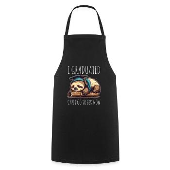 Degree Sleeping Sloth Uni Master Bachelor - Cooking Apron - black - Front - AI Model Male 185 dark (185cm)