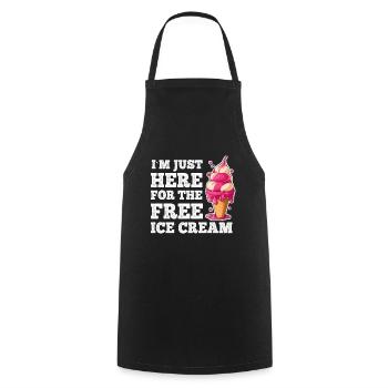 Eis Eiscreme Soft Eis Ich bin wegen dem Eis hier - Kochschürze - Schwarz - Vorne - AI Model Male 185 dark (185cm)