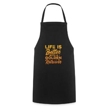 Golden Retrievers - Cooking Apron - black - Front - AI Model Male 185 dark (185cm)