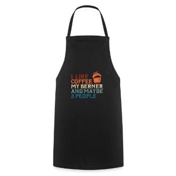 Coffee Bernese Mountain Dog - Cooking Apron - black - Front - AI Model Male 185 dark (185cm)