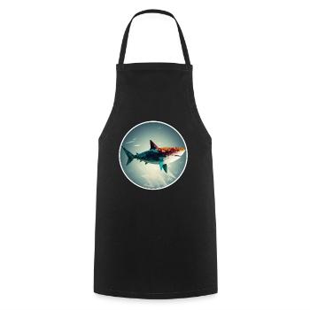 Shark Orca Polygon Geometric Underwater World Ocean - Tablier de cuisine - noir - Devant - AI Model Male 185 dark (185cm)