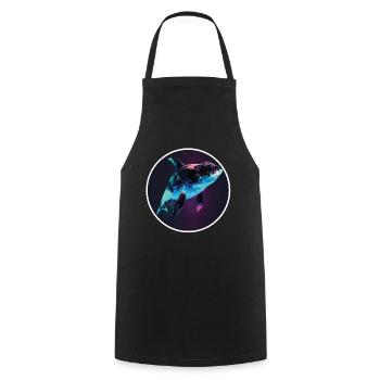 Wal Orca Polygon Geometrisch Unterwasserwelt Ozean - Kochschürze - Schwarz - Vorne - AI Model Male 185 dark (185cm)