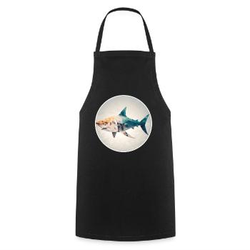 Shark Orca Polygon Geometric Underwater World Ocean - Tablier de cuisine - noir - Devant - AI Model Male 185 dark (185cm)