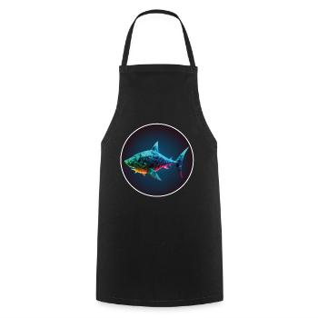 Shark Orca Polygon Geometric Underwater World Ocean - Tablier de cuisine - noir - Devant - AI Model Male 185 dark (185cm)