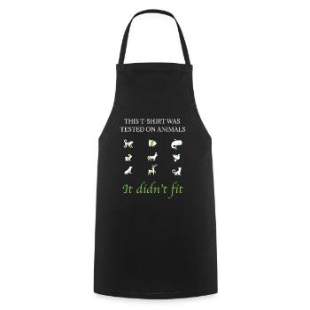This T-Shirt Was Tested On Animals - Cooking Apron - black - Front - AI Model Male 185 dark (185cm)
