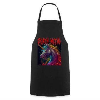 Death Metal Einhorn Rosa - Kochschürze - Schwarz - Vorne - AI Model Male 185 dark (185cm)