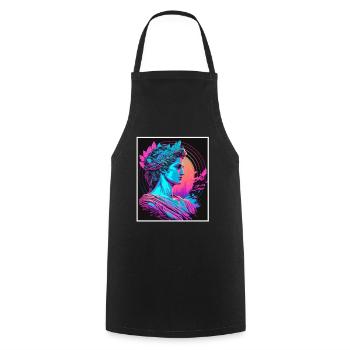 Vaporwave Greek mythology God Neon Olympus - Cooking Apron - black - Front - AI Model Male 185 dark (185cm)