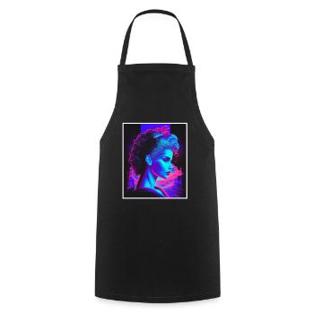 Vaporwave Griechische Mythologie Gott Neon Olymp - Kochschürze - Schwarz - Vorne - AI Model Male 185 dark (185cm)
