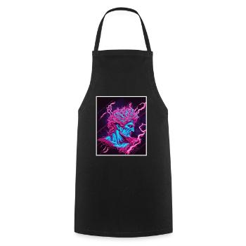 Vaporwave Mythologie grecque Dieu Neon Olympus - Tablier de cuisine - noir - Devant - AI Model Male 185 dark (185cm)