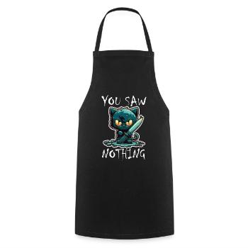 You haven't seen anything Cat Knife Kitten - Cooking Apron - black - Front - AI Model Male 185 dark (185cm)