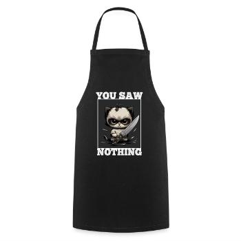 You haven't seen anything Cat Knife Kitten - Cooking Apron - black - Front - AI Model Male 185 dark (185cm)