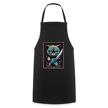 You haven't seen anything Cat Knife Kitten - Cooking Apron - black - Front - AI Model Male 185 dark (185cm)