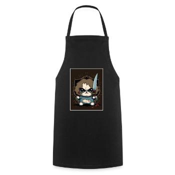 You haven't seen anything Cat Knife Kitten - Cooking Apron - black - Front - AI Model Male 185 dark (185cm)