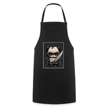 You haven't seen anything Cat Knife Kitten - Cooking Apron - black - Front - AI Model Male 185 dark (185cm)