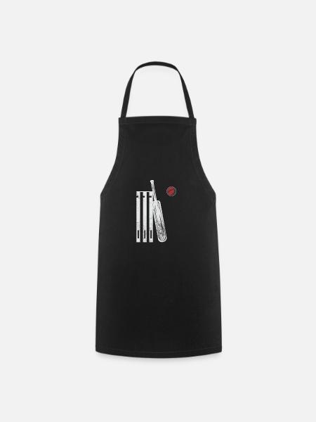 Cricket Sport Cricket Bat Team Gift - Cooking Apron - black