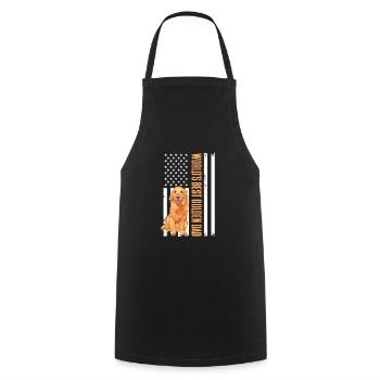 Golden Retriever Goldie Dog Dogs Gift - Cooking Apron - black - Front - AI Model Male 185 dark (185cm)