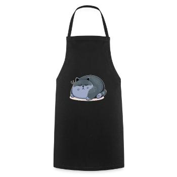 Sleeping Fat Cat Sleep Shirt Cuddly Shirt - Cooking Apron - black - Front - AI Model Male 185 dark (185cm)